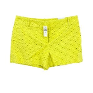 New Ann Taylor LOFT The Riviera Shorts Eyelet Cotton Yellow